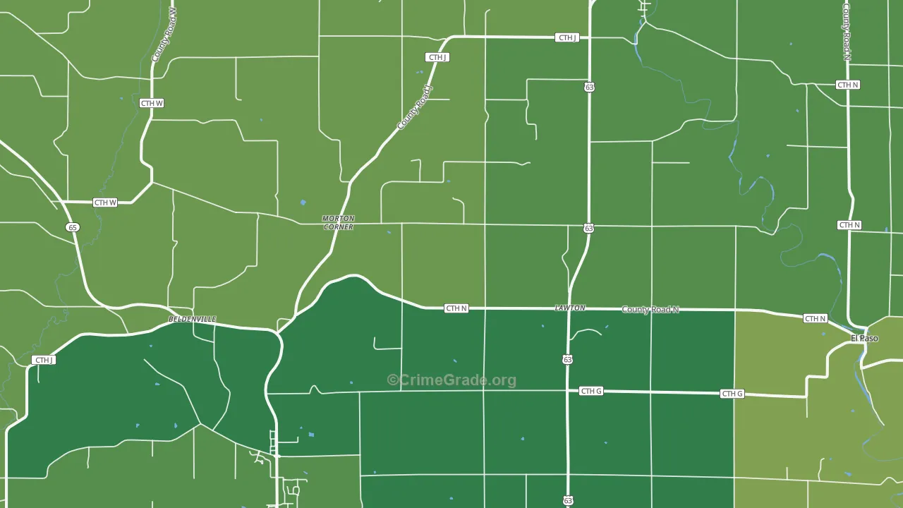 54003, WI Map of Vehicle Theft Rates