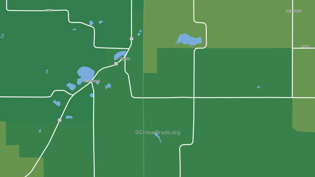 54004, WI Map of Vehicle Theft Rates