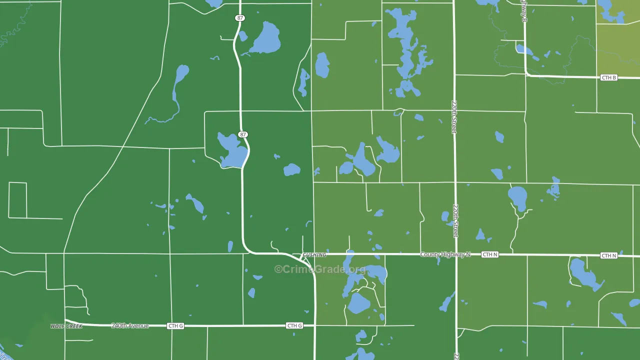 54006, WI Map of Vehicle Theft Rates
