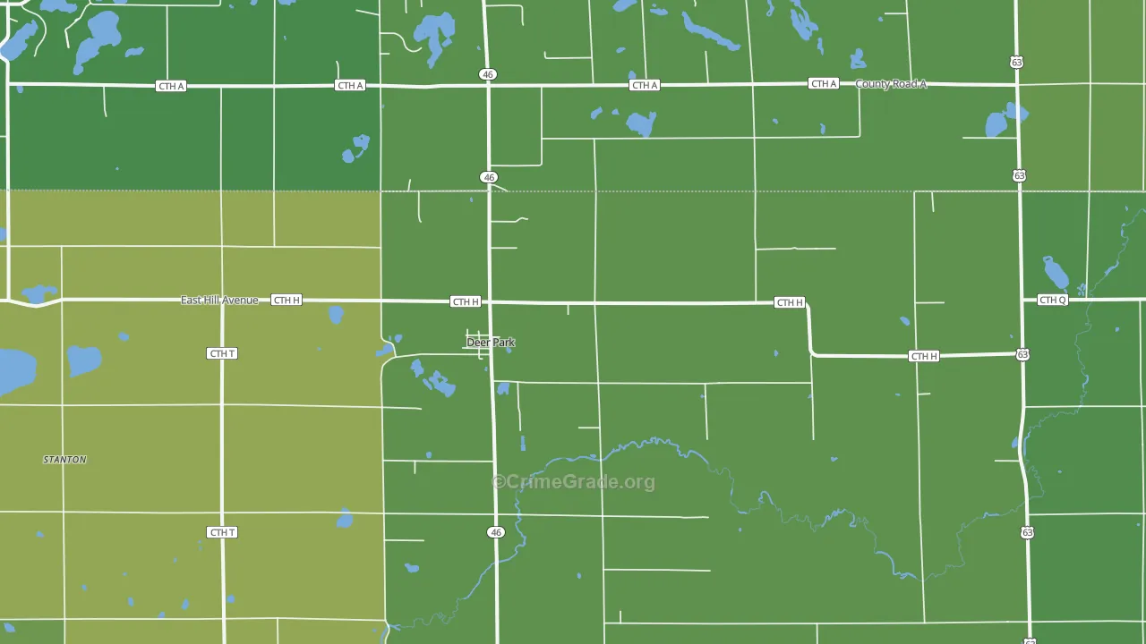 54007, WI Map of Vehicle Theft Rates