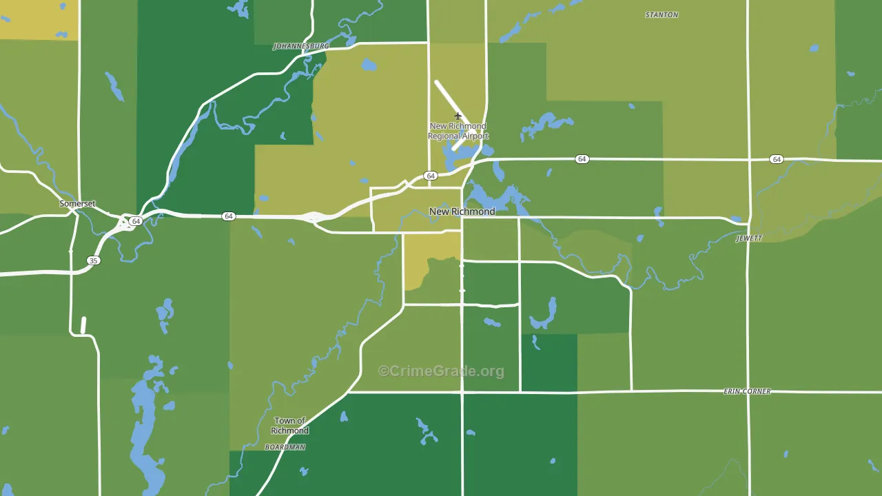 54017, WI Map of Vehicle Theft Rates
