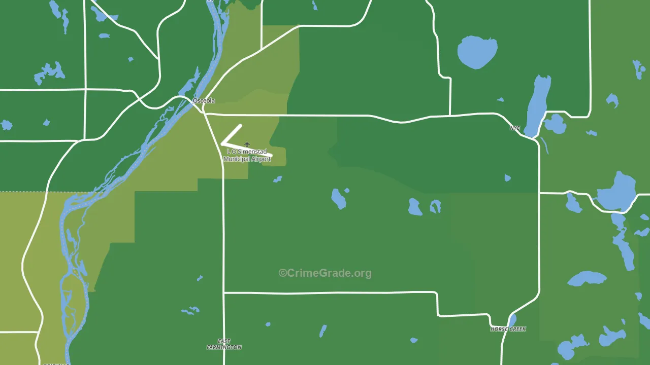 54020, WI Map of Vehicle Theft Rates