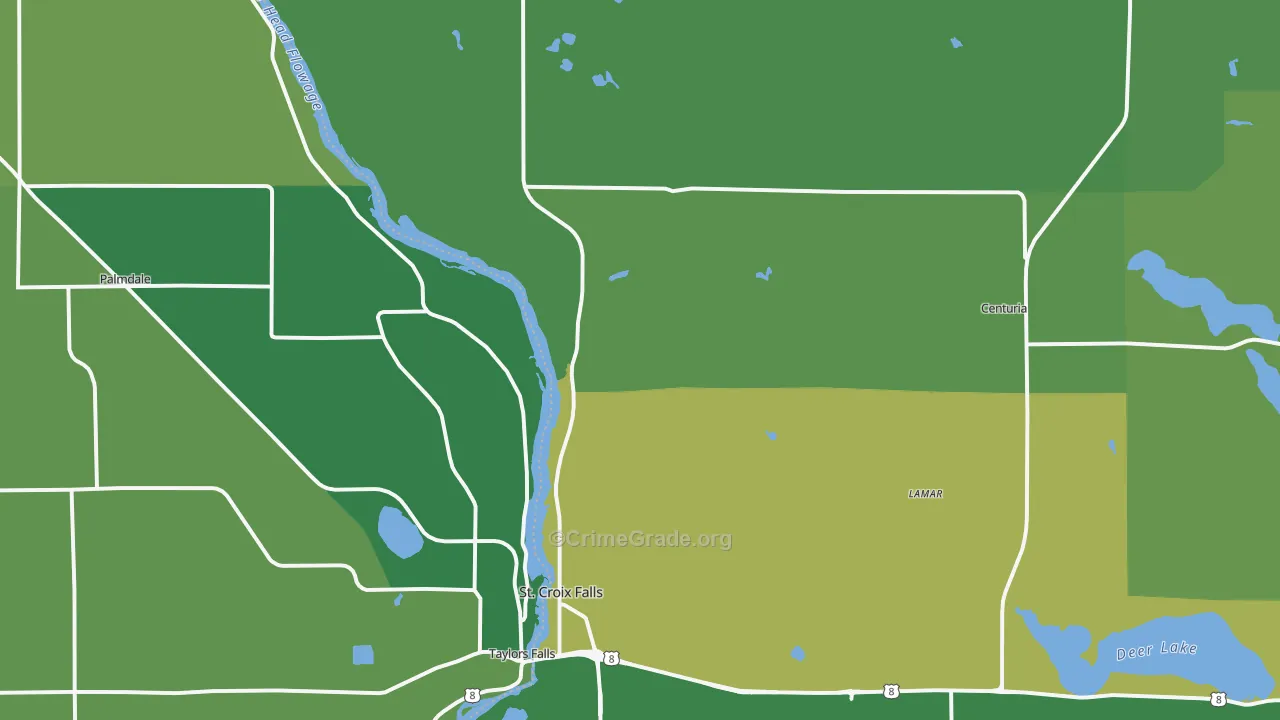 54024, WI Map of Vehicle Theft Rates