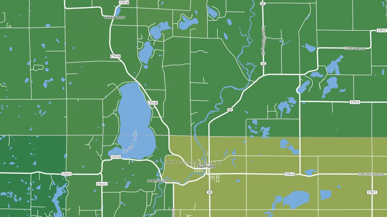54026, WI Map of Vehicle Theft Rates