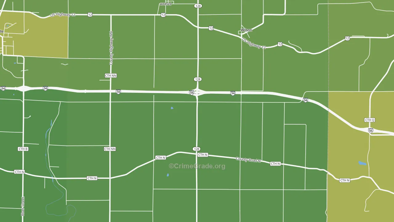 54027, WI Map of Vehicle Theft Rates