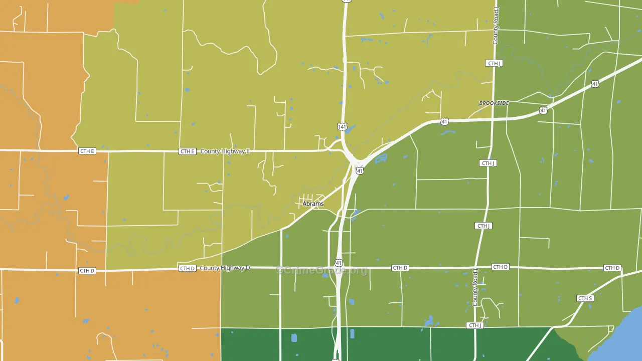 54101, WI Map of Vehicle Theft Rates
