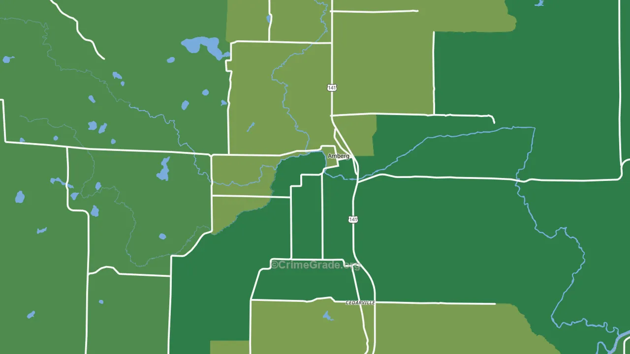 54102, WI Map of Vehicle Theft Rates