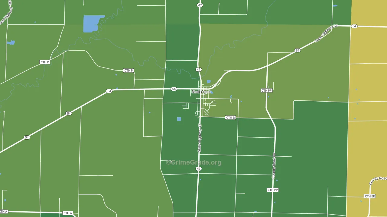 54106, WI Map of Vehicle Theft Rates