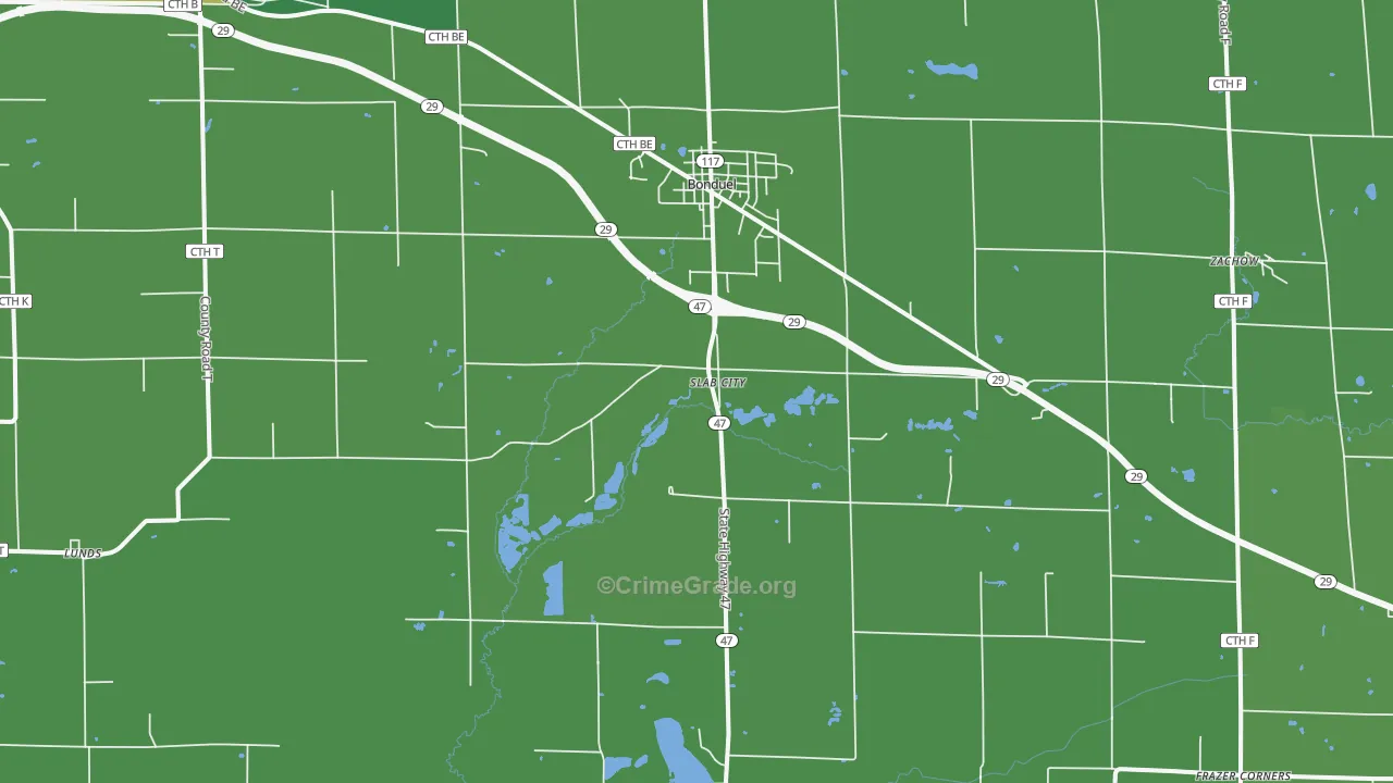 54107, WI Map of Vehicle Theft Rates