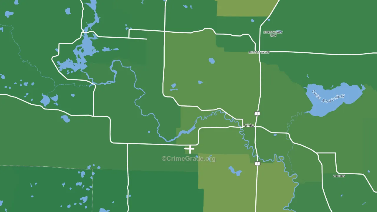 54114, WI Map of Vehicle Theft Rates