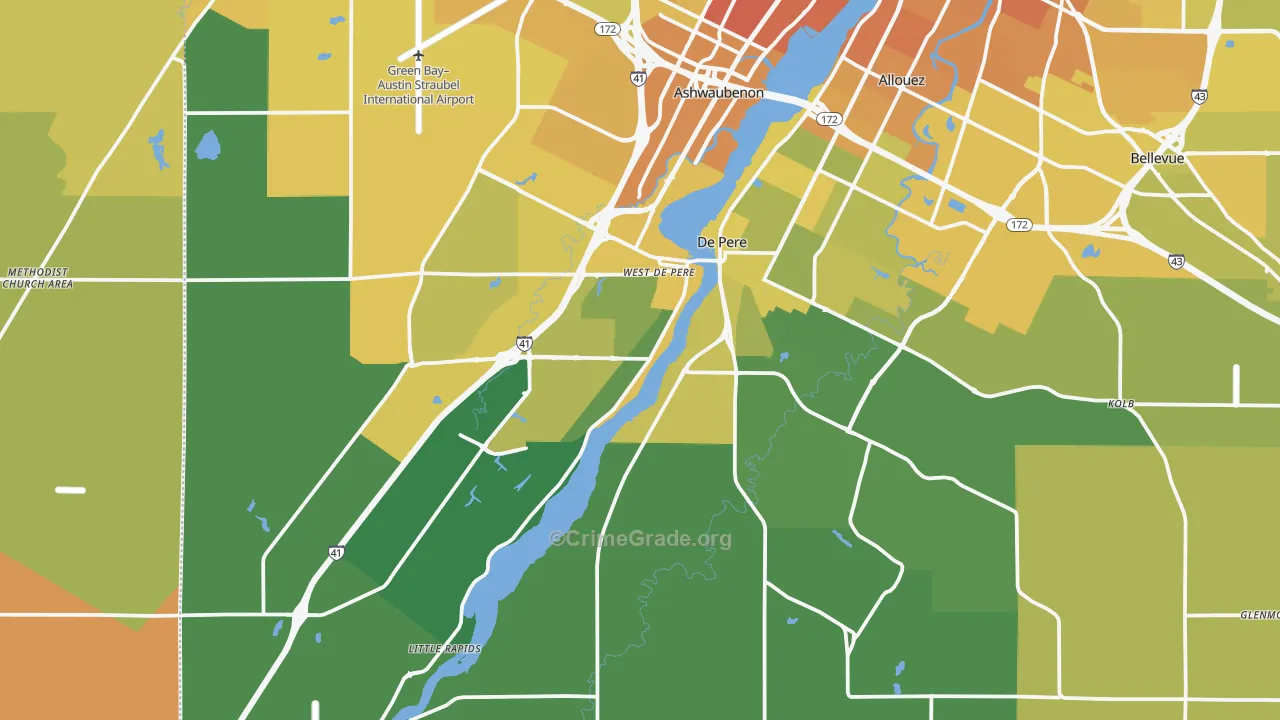 54115, WI Map of Vehicle Theft Rates