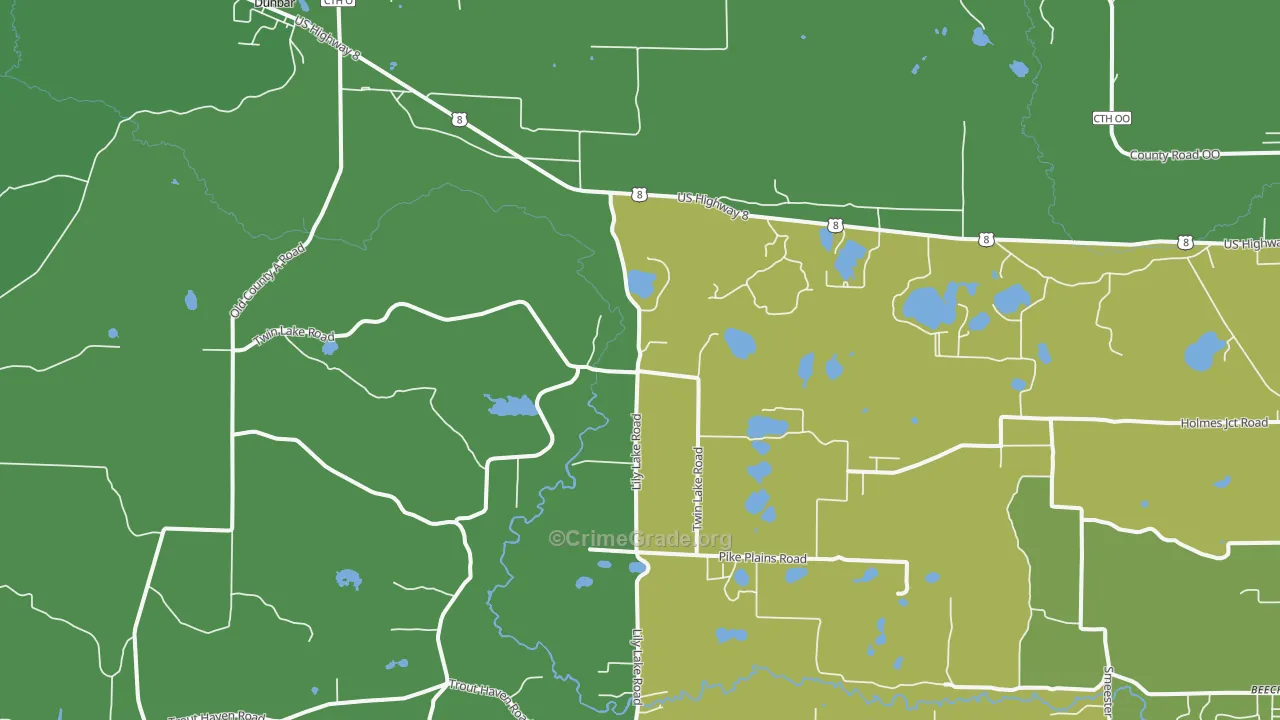 54119, WI Map of Vehicle Theft Rates