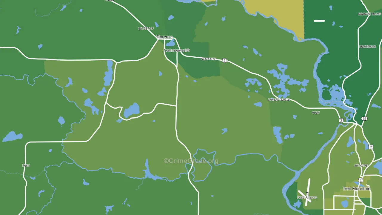 54121, WI Map of Vehicle Theft Rates