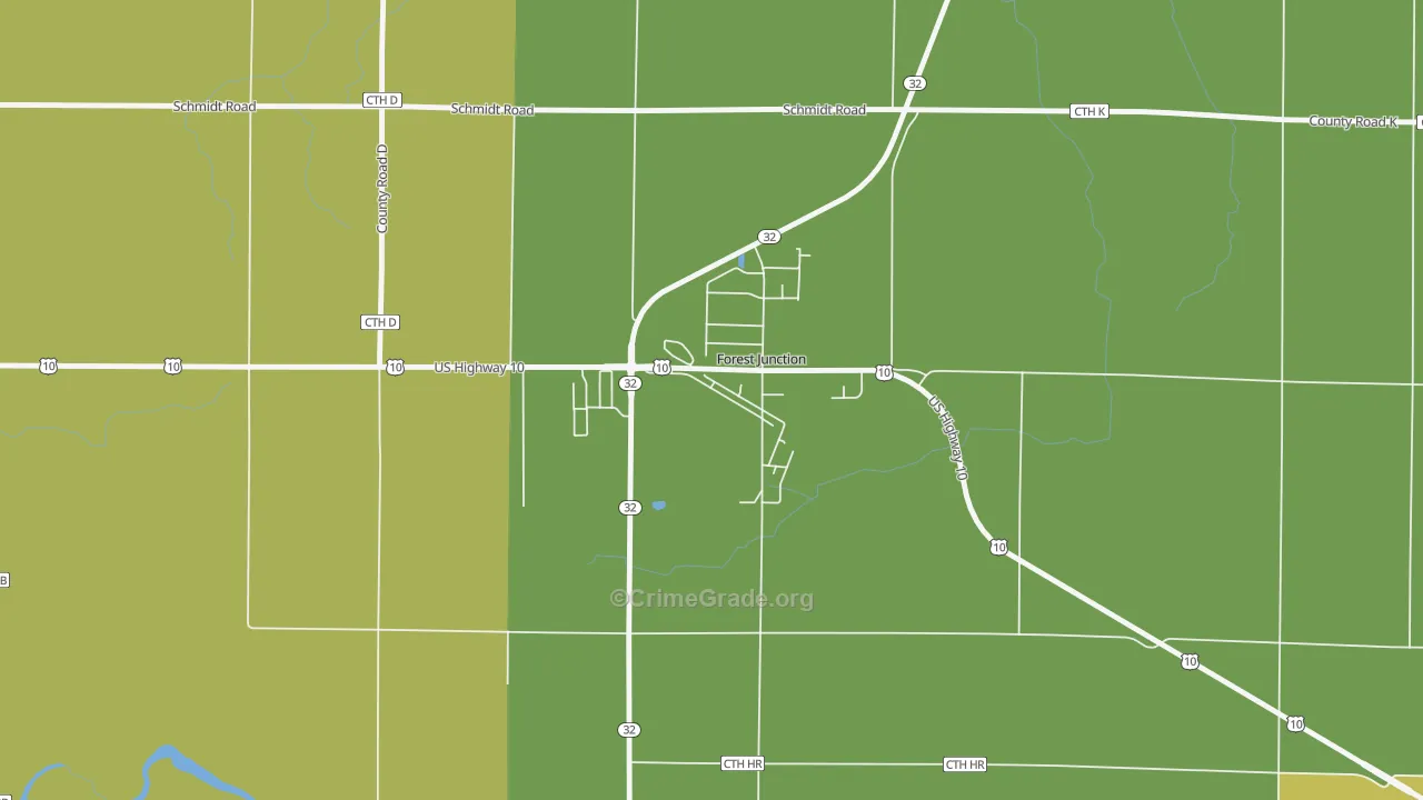 54123, WI Map of Vehicle Theft Rates