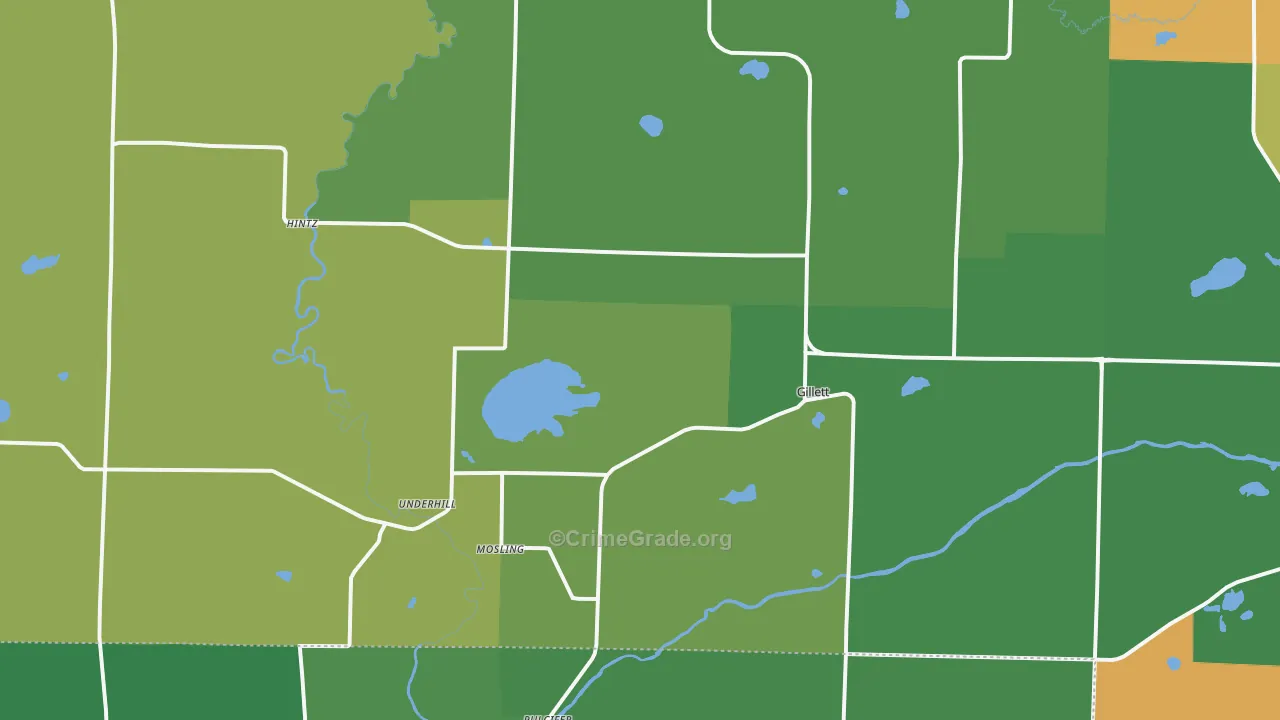 54124, WI Map of Vehicle Theft Rates