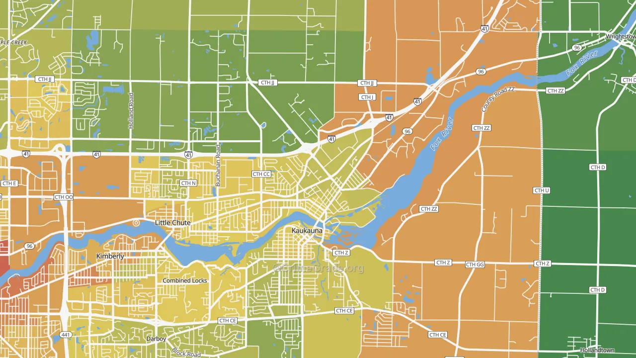 54130, WI Map of Vehicle Theft Rates