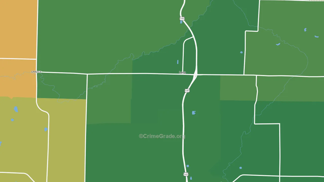 54139, WI Map of Vehicle Theft Rates