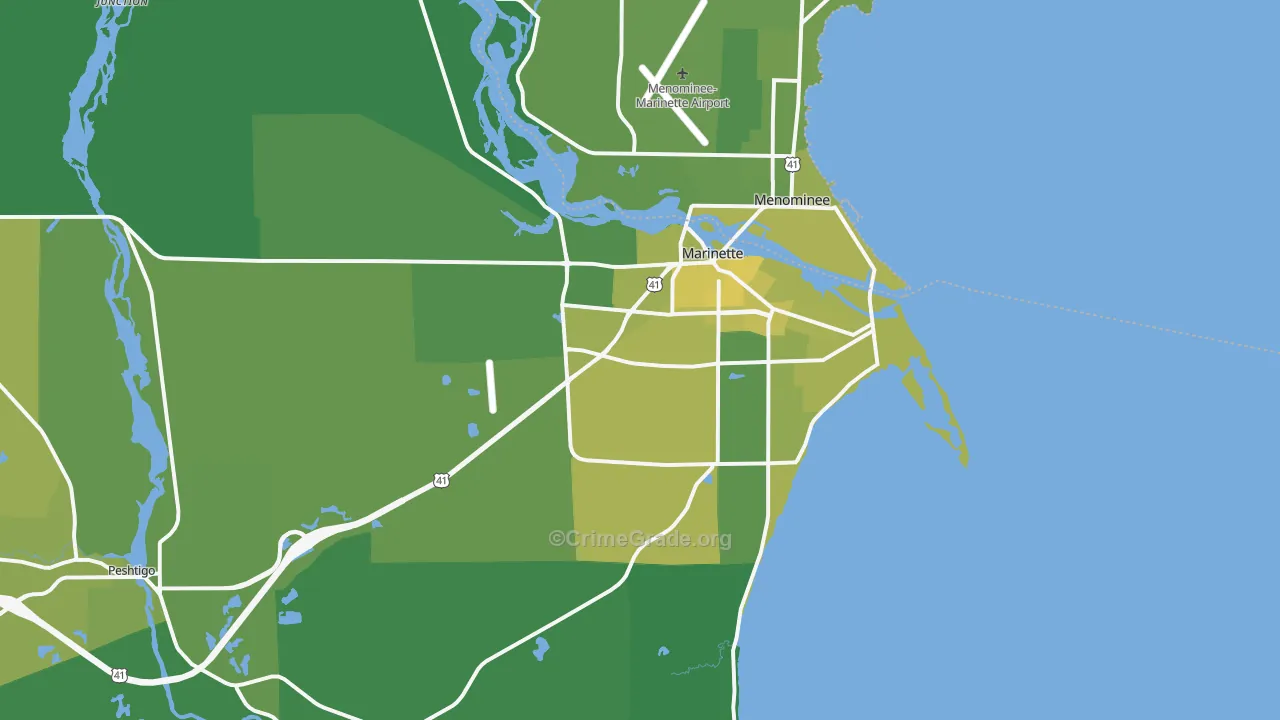 54143, WI Map of Vehicle Theft Rates