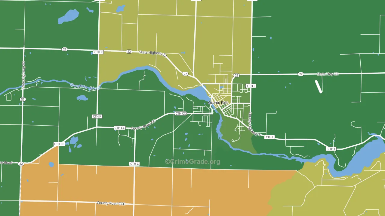 54154, WI Map of Vehicle Theft Rates