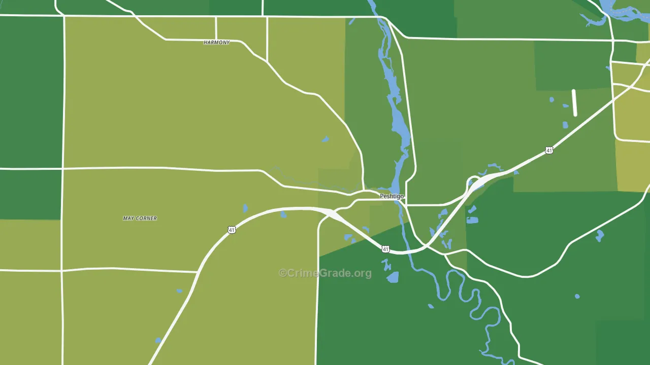 54157, WI Map of Vehicle Theft Rates