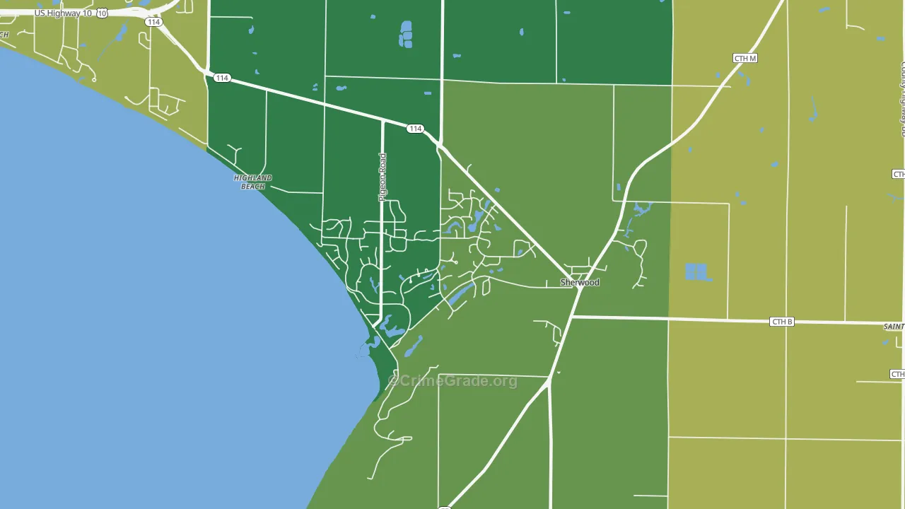 54169, WI Map of Vehicle Theft Rates