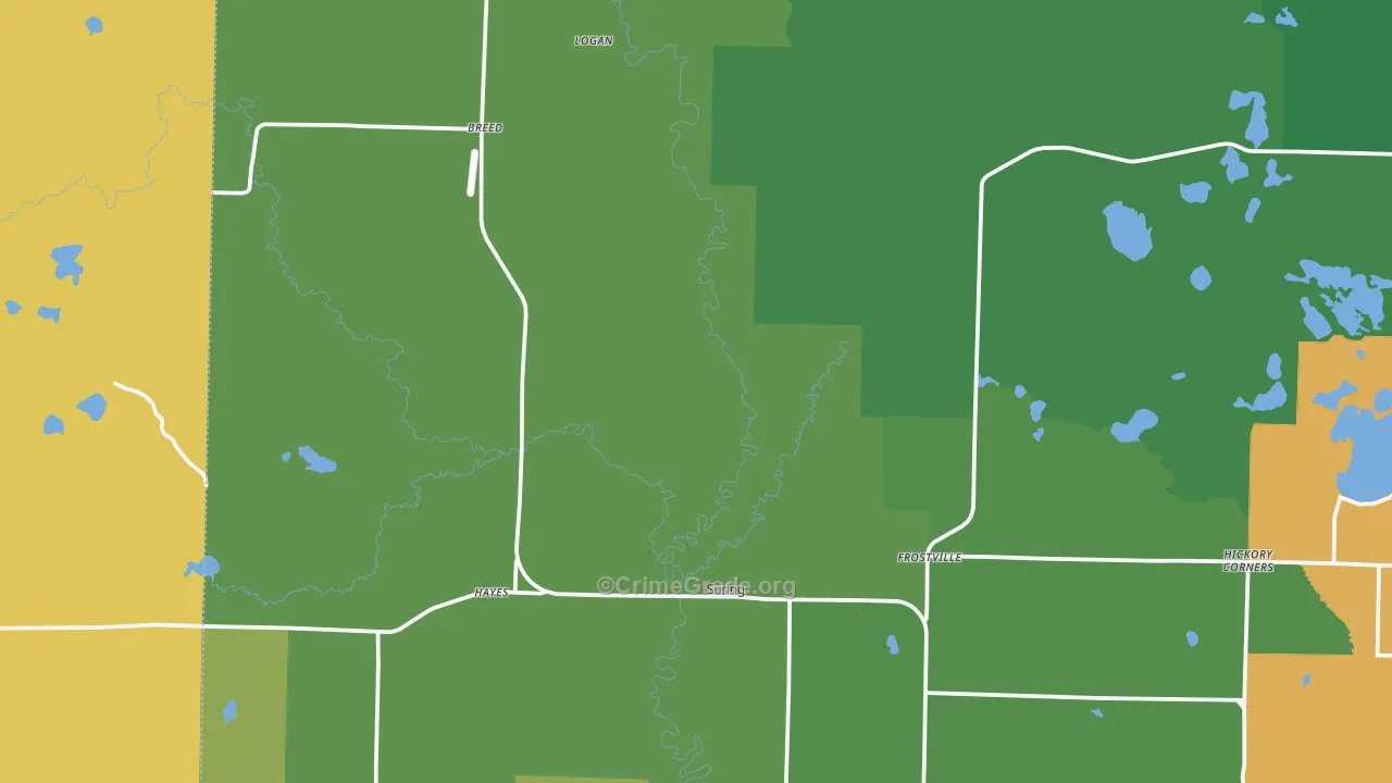 54174, WI Map of Vehicle Theft Rates