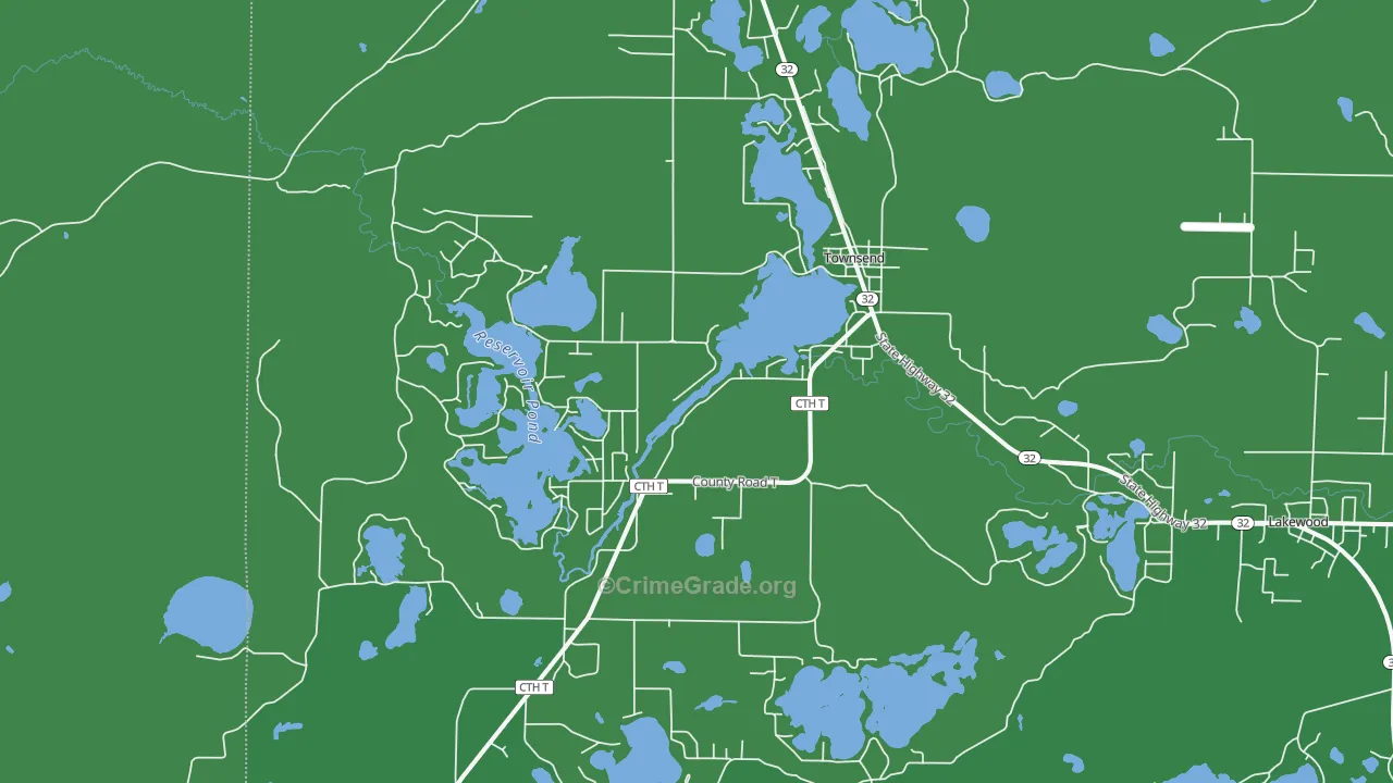 54175, WI Map of Vehicle Theft Rates