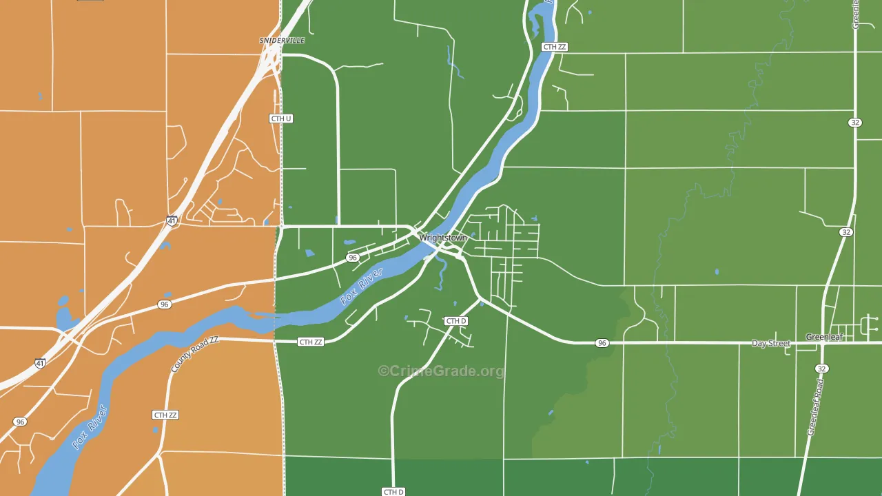 54180, WI Map of Vehicle Theft Rates