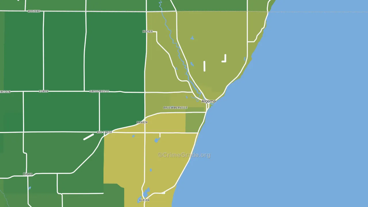 54201, WI Map of Vehicle Theft Rates