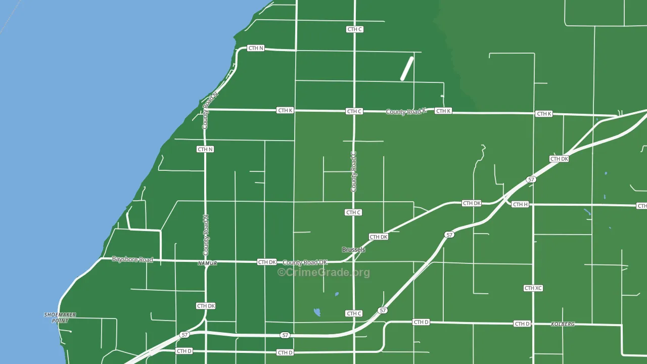 54204, WI Map of Vehicle Theft Rates