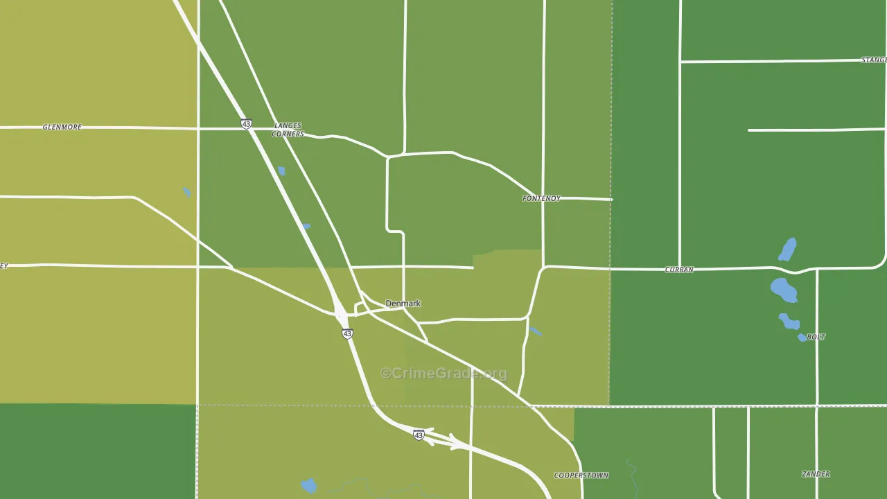 54208, WI Map of Vehicle Theft Rates