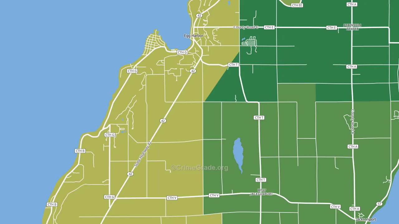 54209, WI Map of Vehicle Theft Rates