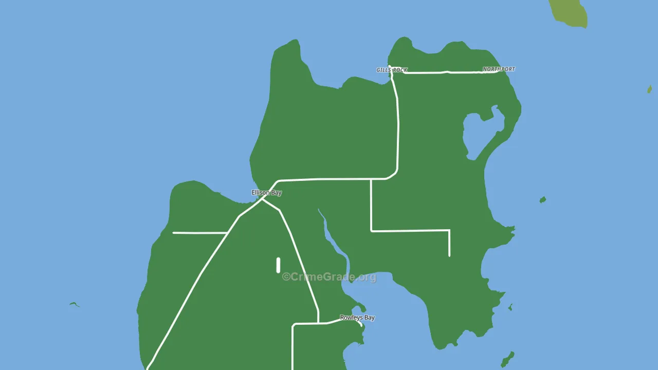 54210, WI Map of Vehicle Theft Rates