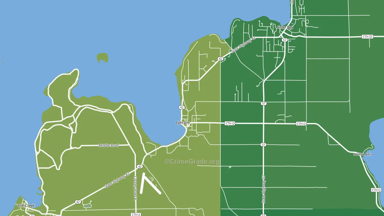 54211, WI Map of Vehicle Theft Rates