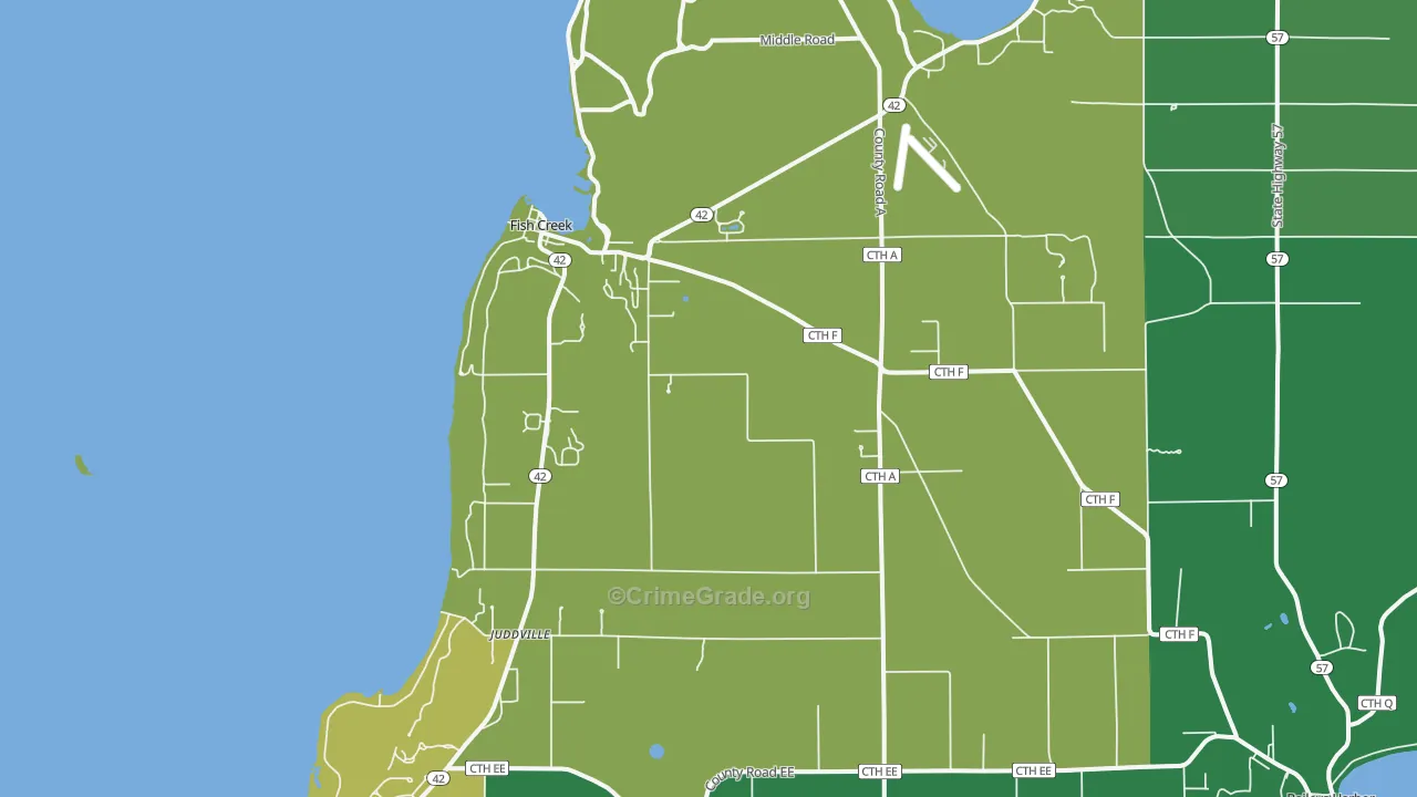 54212, WI Map of Vehicle Theft Rates