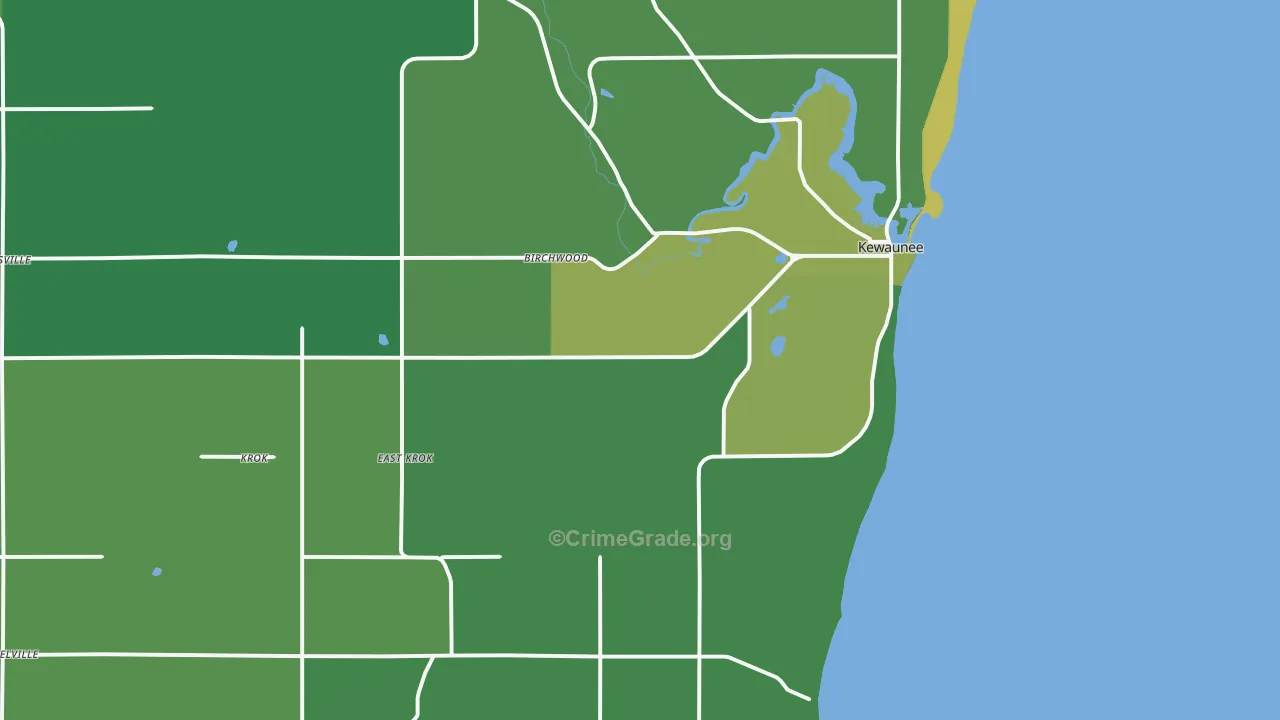 54216, WI Map of Vehicle Theft Rates