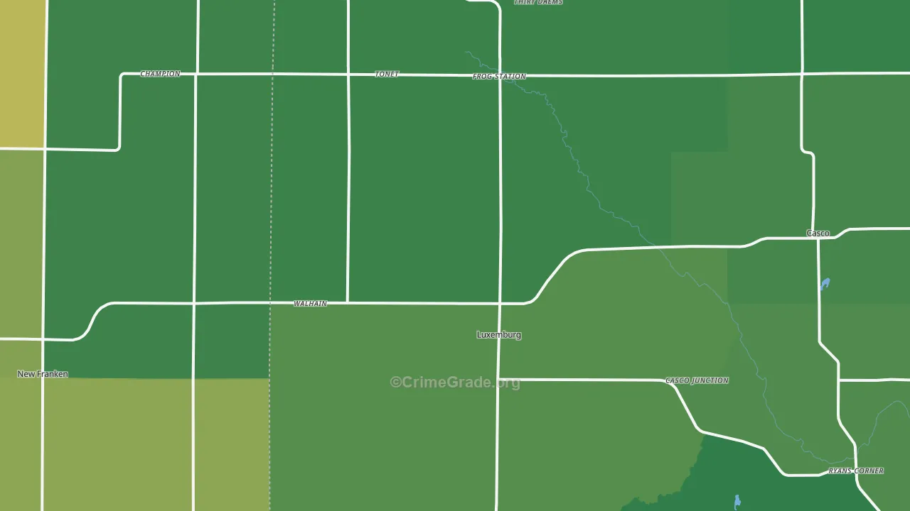 54217, WI Map of Vehicle Theft Rates