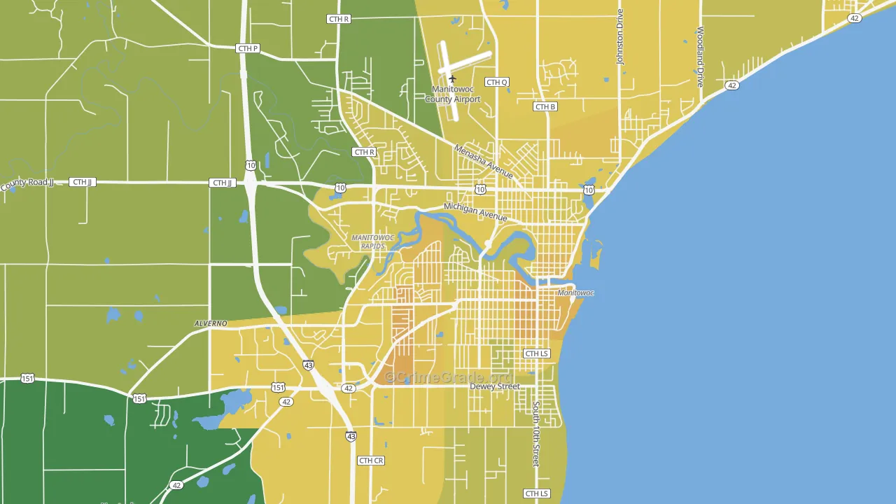54220, WI Map of Vehicle Theft Rates