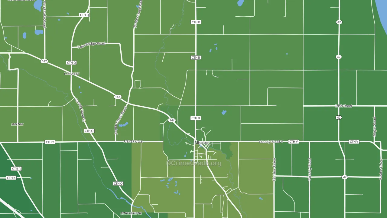 54228, WI Map of Vehicle Theft Rates