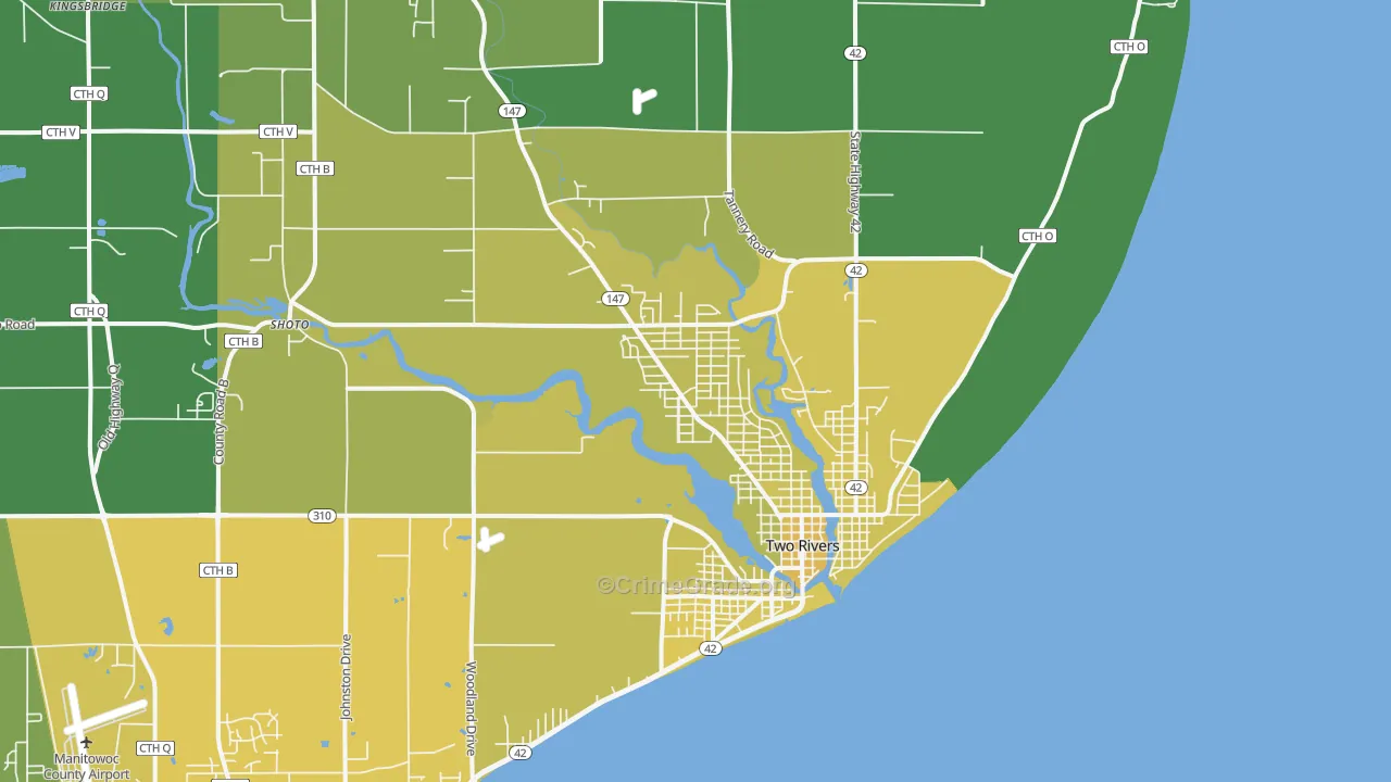 54241, WI Map of Vehicle Theft Rates
