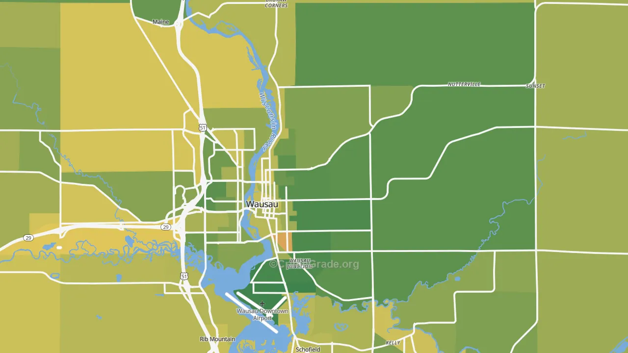 54403, WI Map of Vehicle Theft Rates