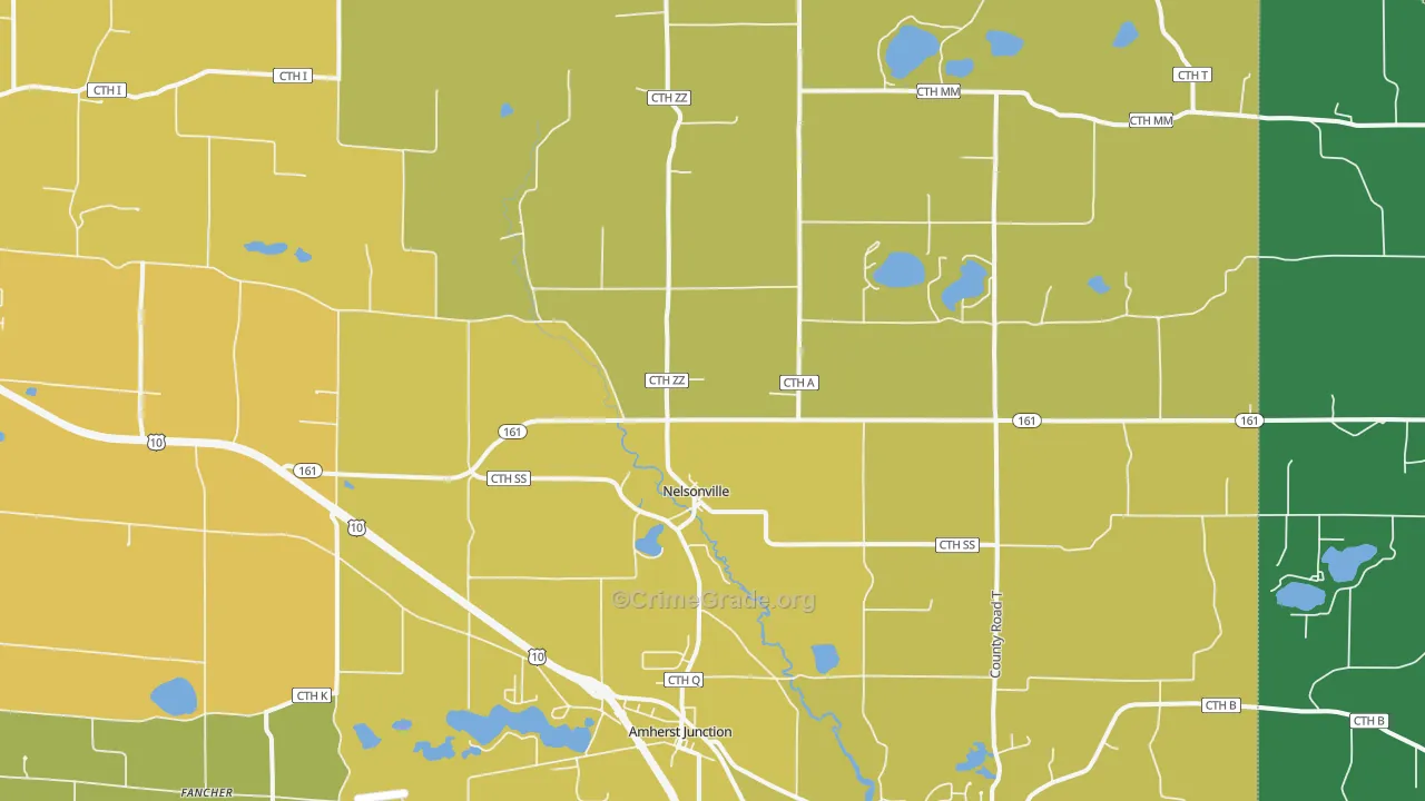 54407, WI Map of Vehicle Theft Rates
