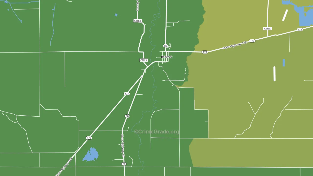 54413, WI Map of Vehicle Theft Rates