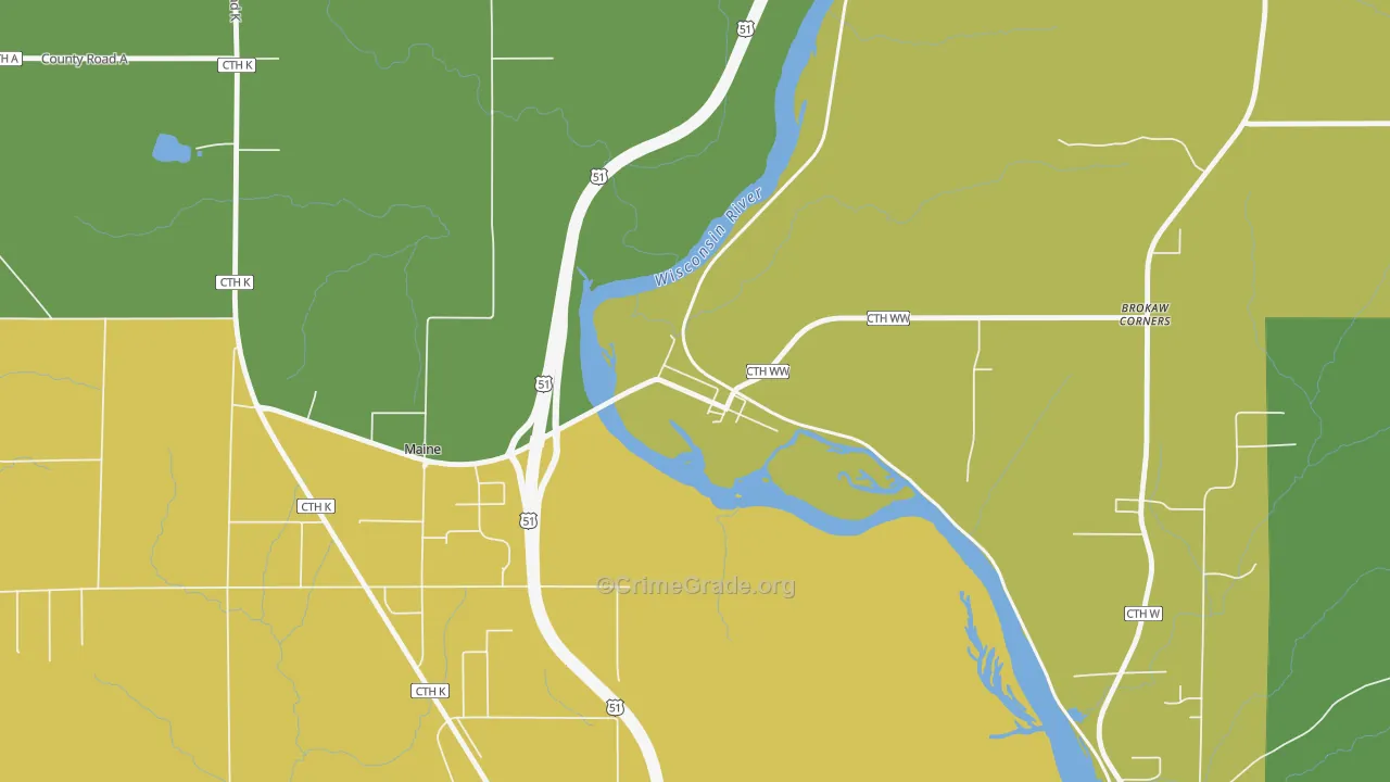 54417, WI Map of Vehicle Theft Rates
