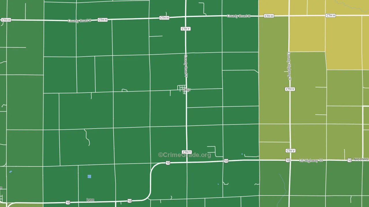54420, WI Map of Vehicle Theft Rates