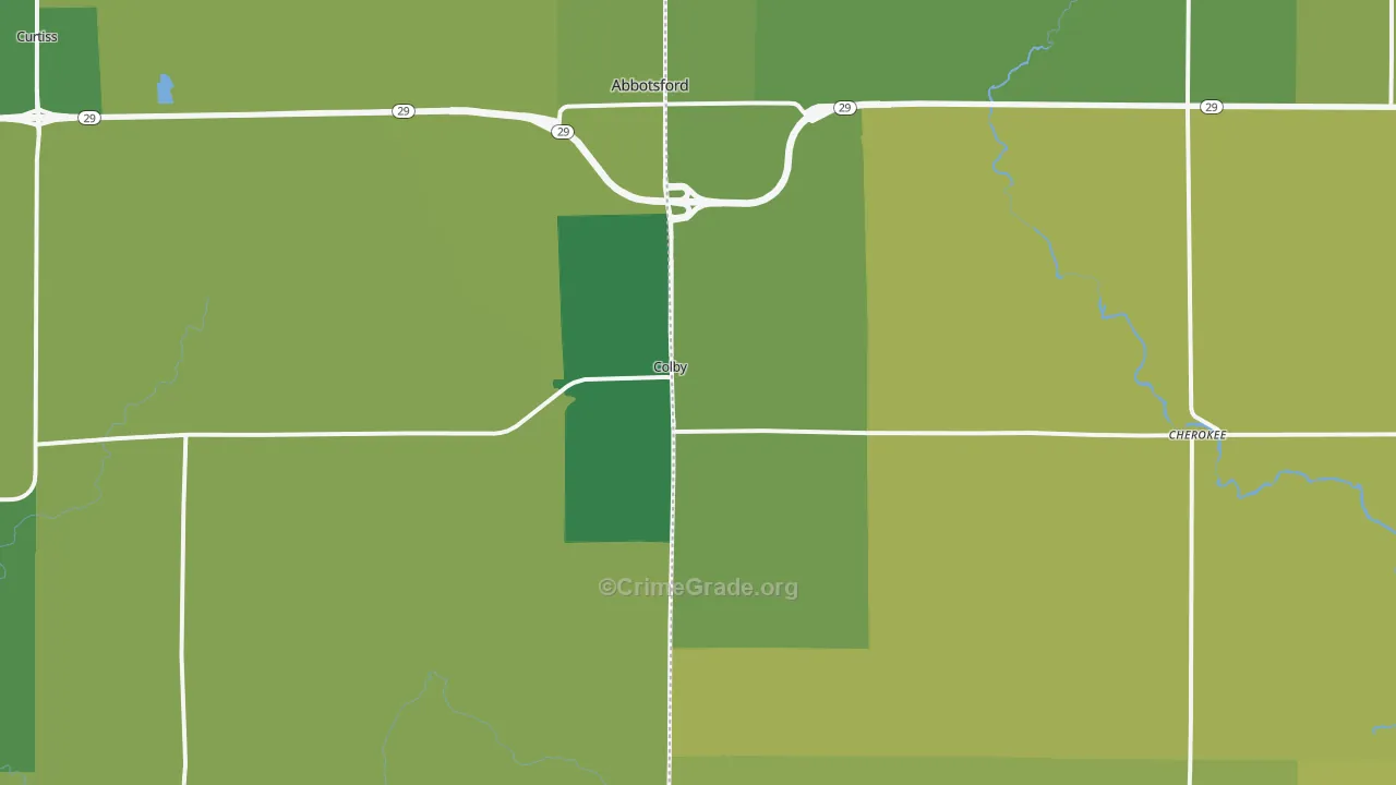 54421, WI Map of Vehicle Theft Rates