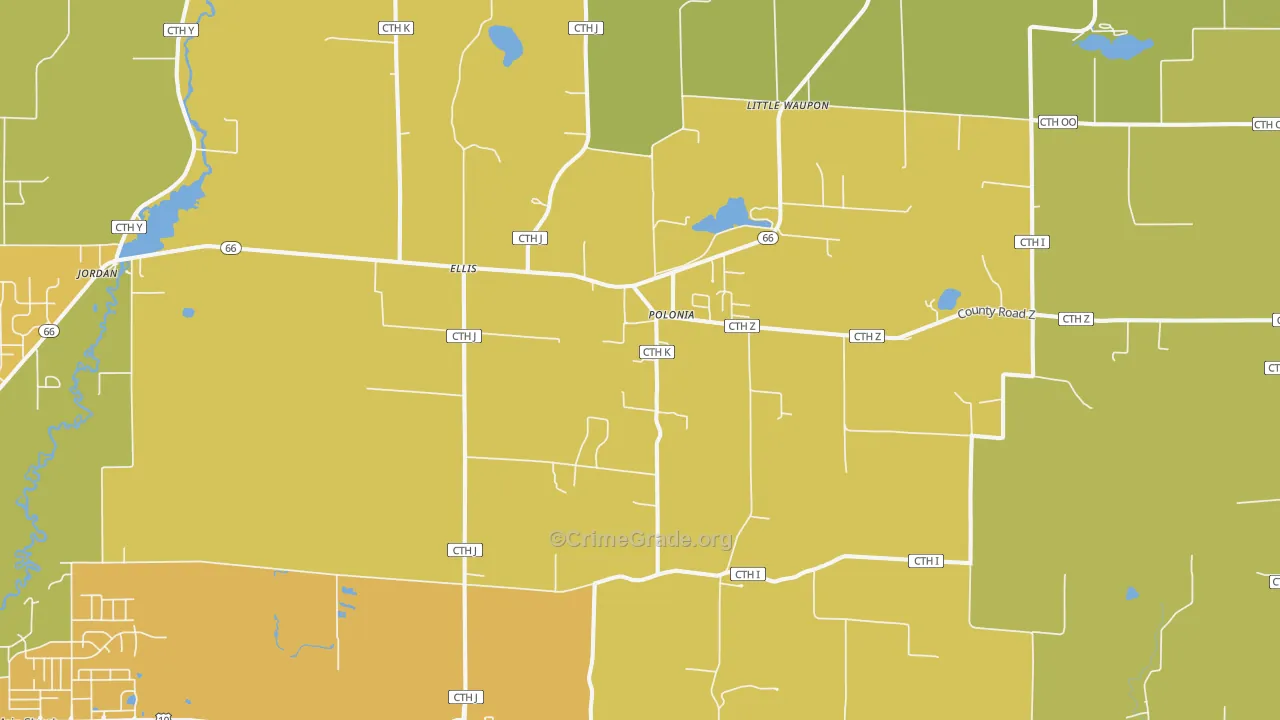 54423, WI Map of Vehicle Theft Rates