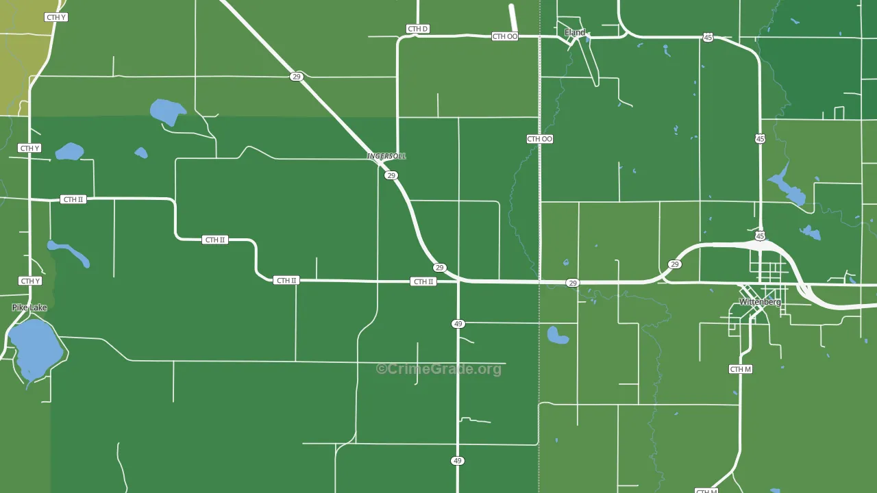 54427, WI Map of Vehicle Theft Rates