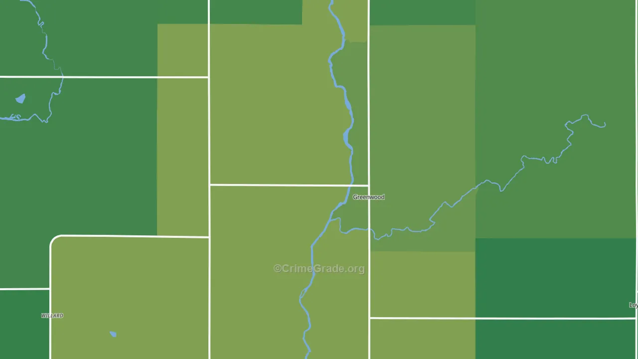 54437, WI Map of Vehicle Theft Rates
