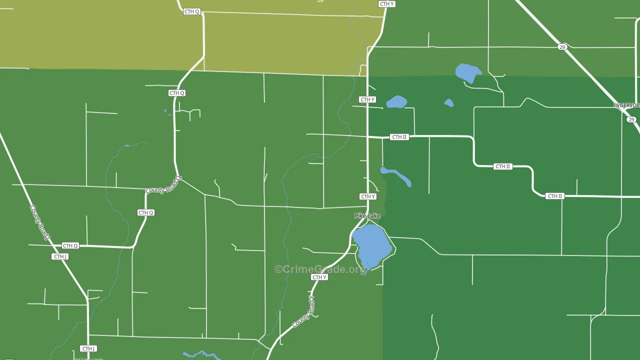54440, WI Map of Vehicle Theft Rates